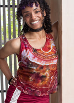 Load image into Gallery viewer, Mad Mir Crop Shelf-bra Tank, red motif
