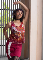 Load image into Gallery viewer, Mad Mir Crop Shelf-bra Tank, red motif
