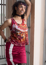 Load image into Gallery viewer, Mad Mir Crop Shelf-bra Tank, red motif
