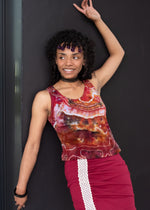 Load image into Gallery viewer, Mad Mir Crop Shelf-bra Tank, red motif
