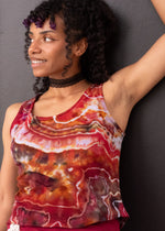 Load image into Gallery viewer, Mad Mir Crop Shelf-bra Tank, red motif
